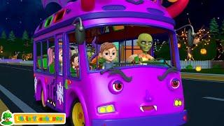 Spooky Wheels On The Bus | Halloween Bus Songs | Scary Videos and Spooky Rhymes for Kids