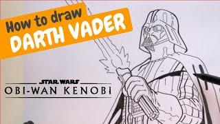 How to draw DARTH VADER // Star Wars: Obi Wan Kenobi