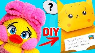 DIY Оригами ОТКРЫТКА ДЛЯ МАМЫ в виде КОТИКА | Сюрпризы Юльки c Утя Дуся Лалафанфан