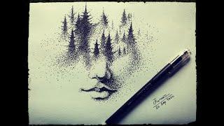 [Pen Sketch] Modern art or Stippling art (2020) easy making