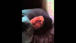 Snoring girl wakes herself up