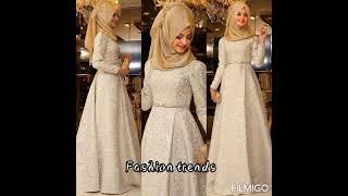 Floor length gowns with hijab #fashionable #fashiontrends #shorts