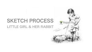 CHARACTER SKETCH PROCESS: LITTLE GIRL & HER RABBIT TUTORIAL by Rogen Ru