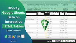 Display Google Sheets Data on Interactive HTML Tables (Quick & Easy Setup)