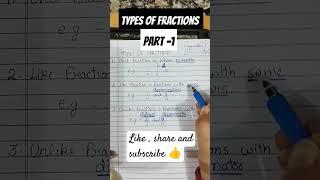 types of fraction part -1 ..#maths #youtubeshorts #shorts #mathstricks