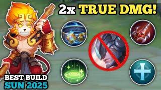 TANK SUN, DOUBLE TRUE DAMAGE VS. ALPHA! (100% broken!) SUN BEST BUILD -MLBB
