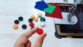 Fabric बटन बनाने का सबसे आसान तरीका सीखें / how to make two colours buttons without machine