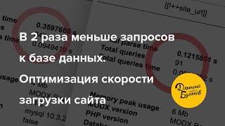 В 2 раза меньше запросов к базе данных. Оптимизация скорости загрузки сайта 2016 года.