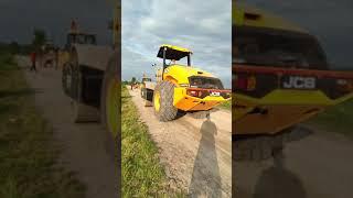 Jcb roller and jcb3dx 4x4 backhoe on road #jcbvideo #jcbbackhoe #jcb3dxmachine #roadplanet