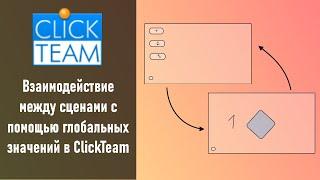 Взаимодействие между сценами с помощью глобальных значение в ClickTeam