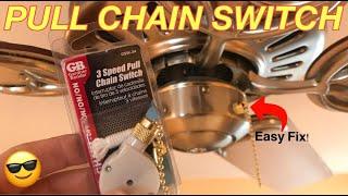 CEILING FAN PULL CHAIN SWITCH REPLACEMENT - How to replace a Pull Chain Switch on Ceiling Fan. Easy!