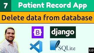 Django Tutorials | Patient Record App | Delete data from database | Django 3 | Bootstrap 5