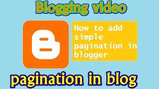 #Blogging Video | How to add simple pagination on blogger