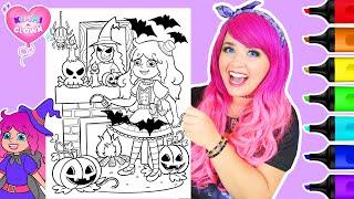 Coloring Kimmi The Clown Halloween Coloring Book Halloween House Coloring Page | Ohuhu Art Markers