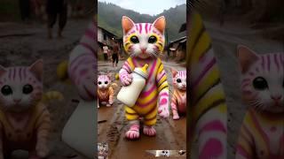  Beautiful Smile Baby There Groups Cute Cat Drinking milk Cute kitten 330 #cat#dudidudidam #shorts