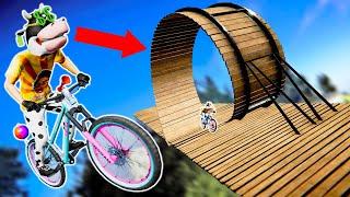 BIKING A GIANT LOOP RAMP! (Descenders)