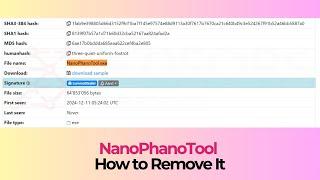 NanoPhanoTool Process Virus - Removal Guide