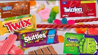 NEW Candy Snacks Opening 101 Candy Bars Gummies Cookies Twix Twizzlers Chocolate Rice Krispie Treat