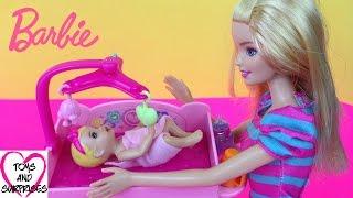  Барби Няня малыш Играем в дочки матери с куклой пупсик Barbie Baby sitter Baby Doll Change Diaper