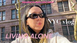 NYC Living alone vlog  sunday reset, farmer's market, wfh with friends, pilates at home 