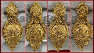 Latest 22k gold earrings designs with weight and price // trisha gold art