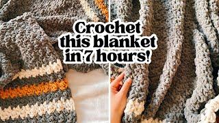 Crochet This Chunky Blanket in 7 Hours! Beginner friendly pattern | CJ Design Blog