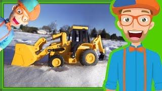 Fun in the Snow with Blippi Plush Doll and Backhoe Digger