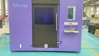 AccTek Full Enclosed Type Fiber Laser Cutting Machine AKJ1530FBC With Automatic Exchange Worktable