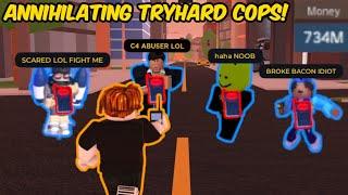 ANNIHILATING $734m TRYHARD COP TEAM in Roblox Jailbreak!