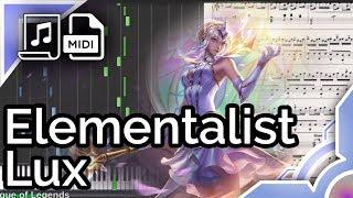 Elementalist Lux login theme - League of Legends (Synthesia Piano Tutorial)