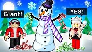 Building the TALLEST SNOWMAN in Roblox!