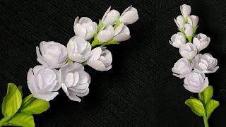 Paper Jasmine Flower Making, paper flowers, how to make flowers with paper, flower from paper, DIY