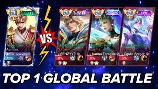 Top 1 Aamon VS Top 1 Xavier,  Karina & Lunox - Top 1 Global Aamon by RRQ HadiichaOky.. - MLBB