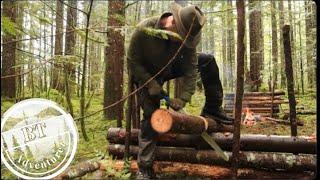 Bushcraft , long term Survival Shelter build 🪚 part - 1