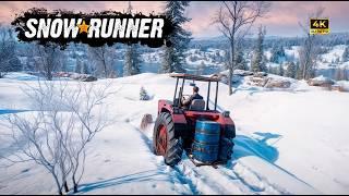 (MOD TRACTOR) Snowrunner in Alaska 4K ULTRA REALISTIC