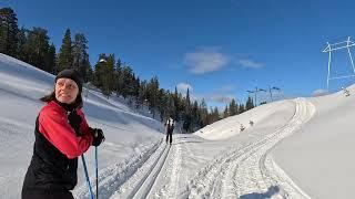 Saariselkä. Kulmakurun ladulla hiihtoa. Hammastunturin erämaa