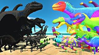 Dinosaurs Fights in Plants Arena | Shadow Itself vs Rainbow Itself - Animal Revolt Battle Simulator