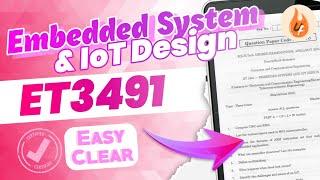 Embedded System and IoT Design ET3491 Important Questions 2025 Anna University R2021