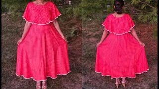 Cape Gown | Cape Dress | Cutting and Stitching