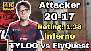 Attacker (20-17) TYLOO vs FlyQuest (Inferno) | ESL Pro League Season 21 Stage 1