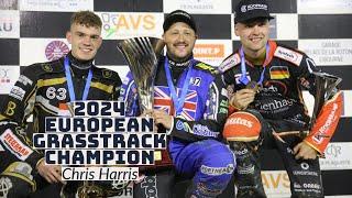 Chris Harris from the back!  2024 European Grasstrack Championship.  Final - Tayac, France