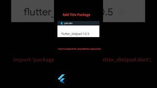dialpad in flutter #short #flutter #dart