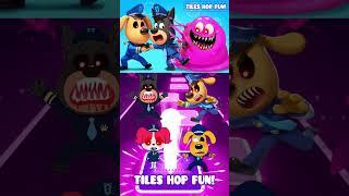 SHERIFF LABRADOR EXE vs SHERIFF PAPILLON vs DOBIE EXE X Coffin Dance Tiles Hop #shorts