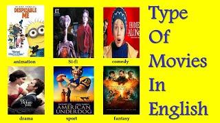 All types of movies | Movie Genre names | Movie In English | kinds of Movies Vocabulary