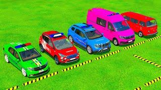 DACIA, AUDI, FORD, VOLKSWAGEN POLICE VEHICLES & MERCEDES AMBULANCE CAR TRANSPORTING ! FS22