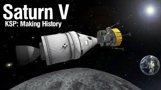 KSP "Making History" DLC: Saturn V Replica with the new parts!