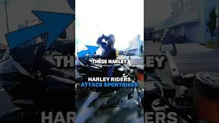 Harley Riders Try To Knock Me Off My Bike! @InteractiveIdea