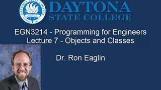 Programming for Engineers Lecture 7 - Objects and Classes