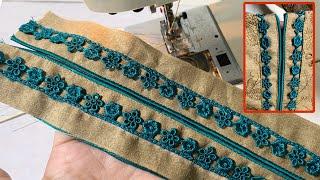 Lace neck design cutting and stitching | slit neck design | piping neck design | branded neck design