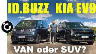 VW ID.BUZZ vs KIA EV9 im großen Vergleich: Alltag, Familie, Reichweite uvm.